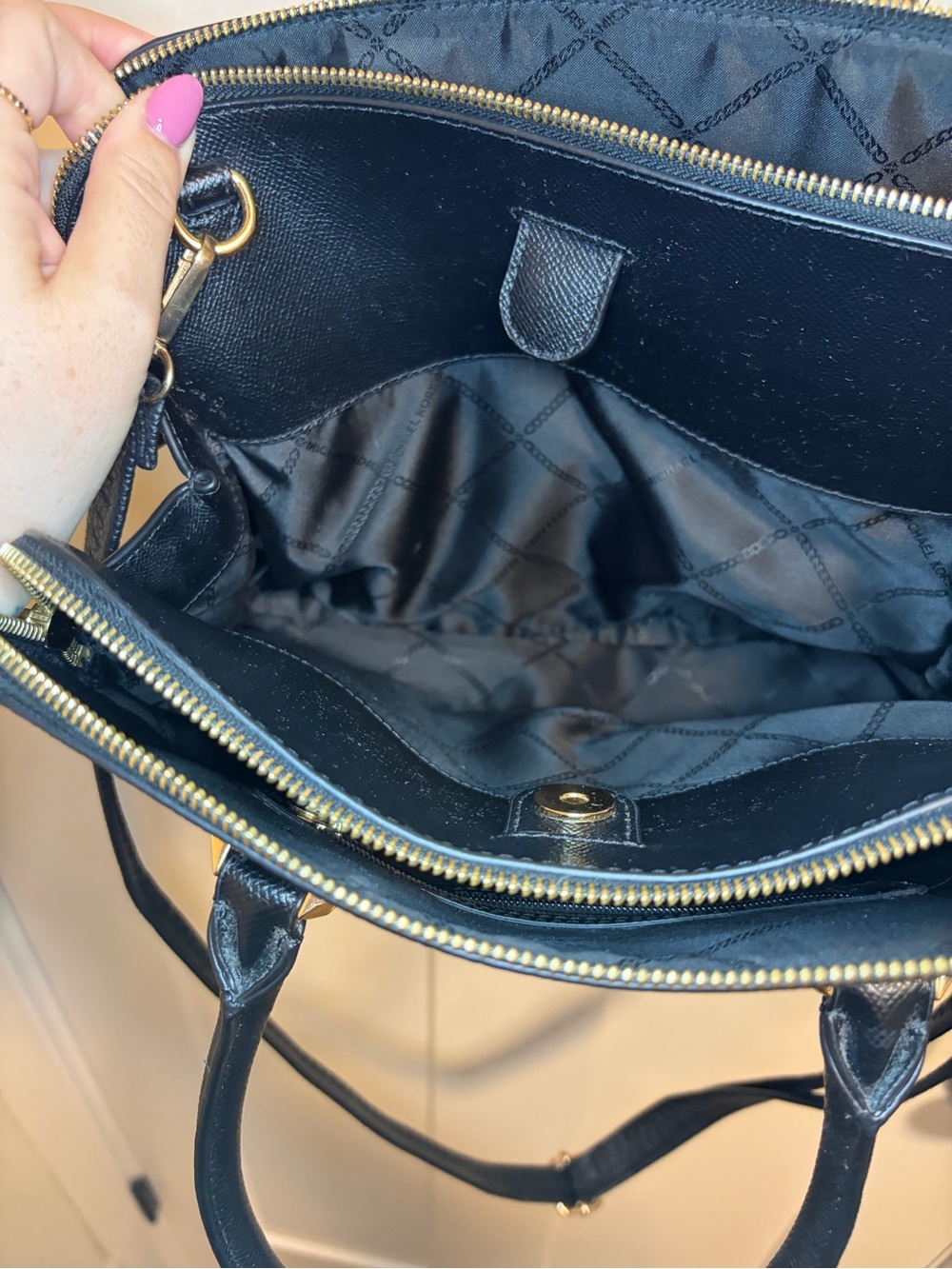 Michael Kors Black Saffiano Satchel - Picture 7 of 12